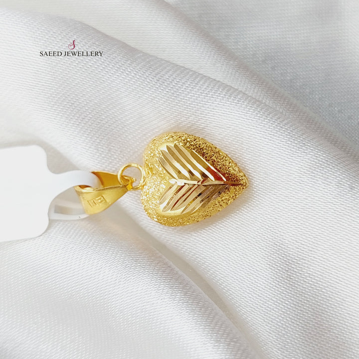 21K Gold Heart Pendant by Saeed Jewelry - Image 4