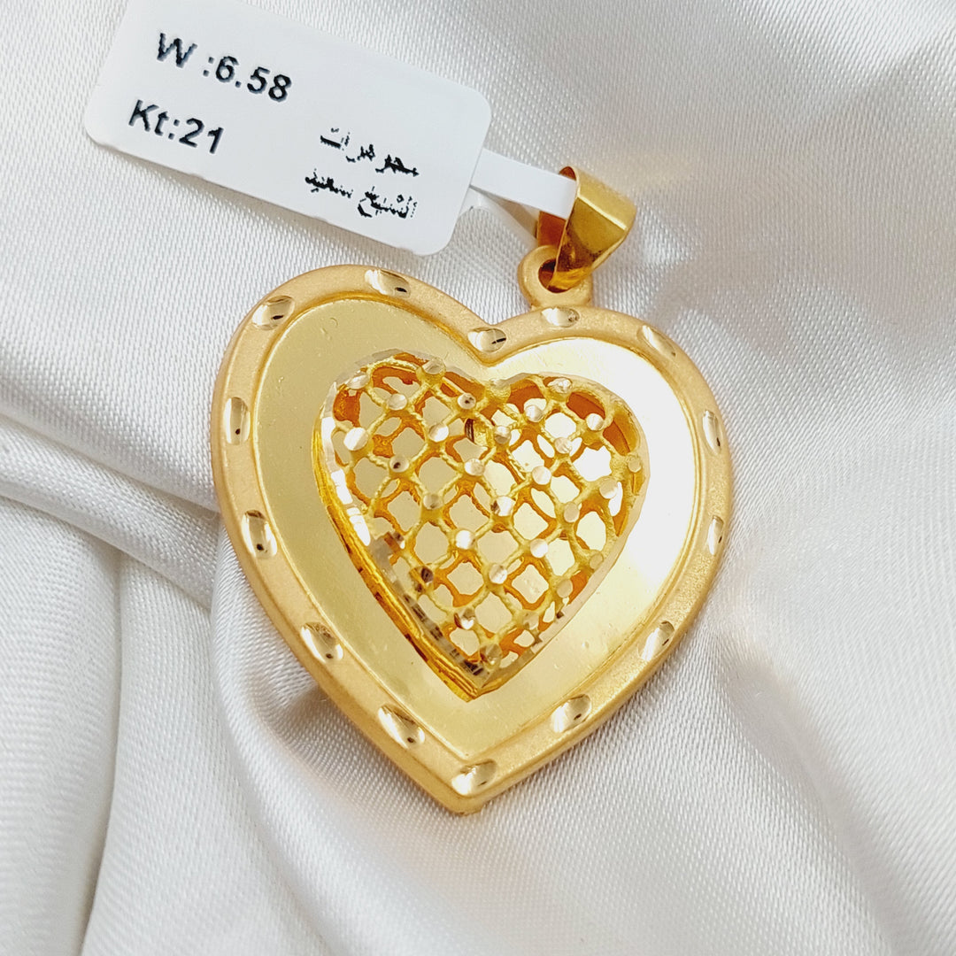 21K Gold Heart Pendant by Saeed Jewelry - Image 3