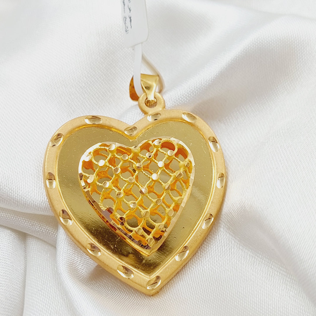 21K Gold Heart Pendant by Saeed Jewelry - Image 4