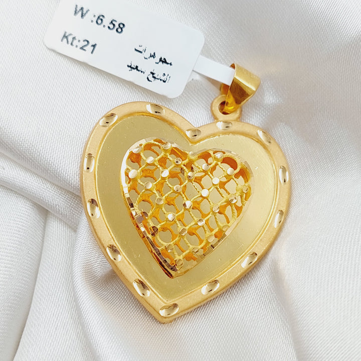 21K Gold Heart Pendant by Saeed Jewelry - Image 1