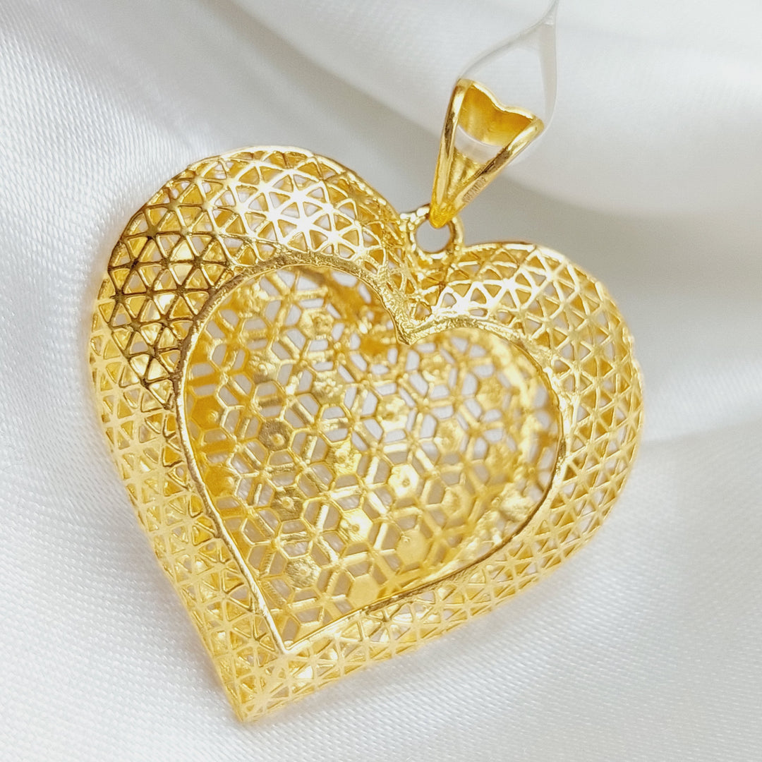 21K Gold Heart Pendant by Saeed Jewelry - Image 2