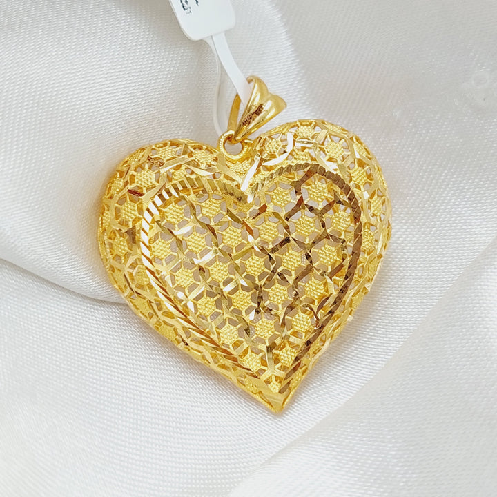 21K Gold Heart Pendant by Saeed Jewelry - Image 3