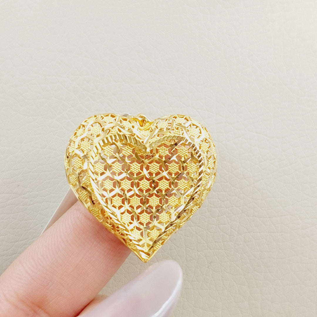 21K Gold Heart Pendant by Saeed Jewelry - Image 4