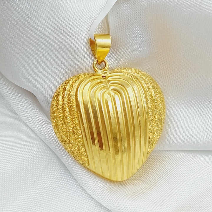 21K Gold Heart Pendant by Saeed Jewelry - Image 2