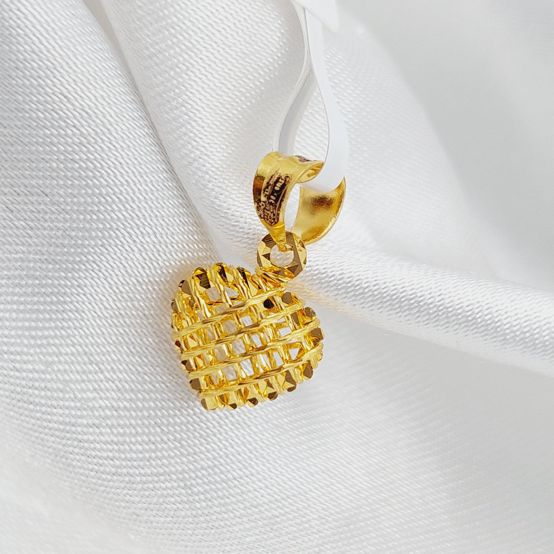 21K Gold Heart Pendant by Saeed Jewelry - Image 3