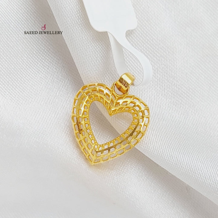 21K Gold Heart Pendant by Saeed Jewelry - Image 3