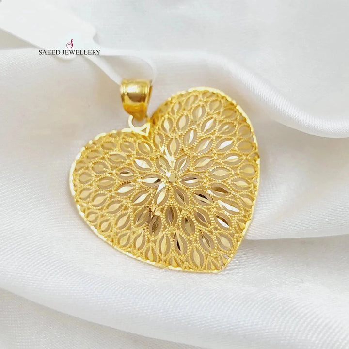 21K Gold Heart Pendant by Saeed Jewelry - Image 1