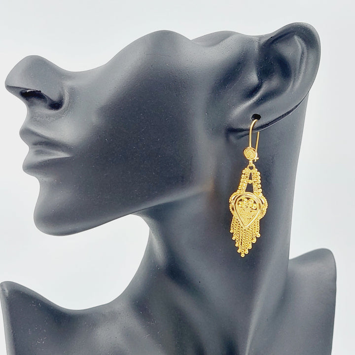 21K Gold Hindi Earrings by Saeed Jewelry - Image 2