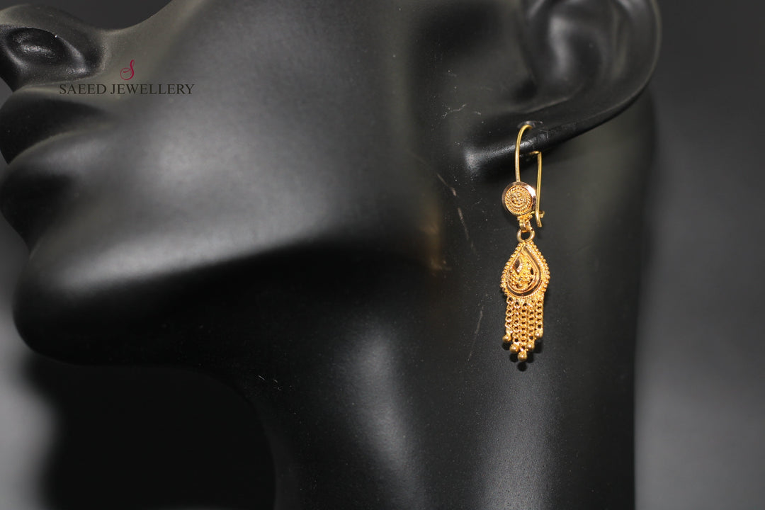 21K Gold Hindi Earrings by Saeed Jewelry - Image 3