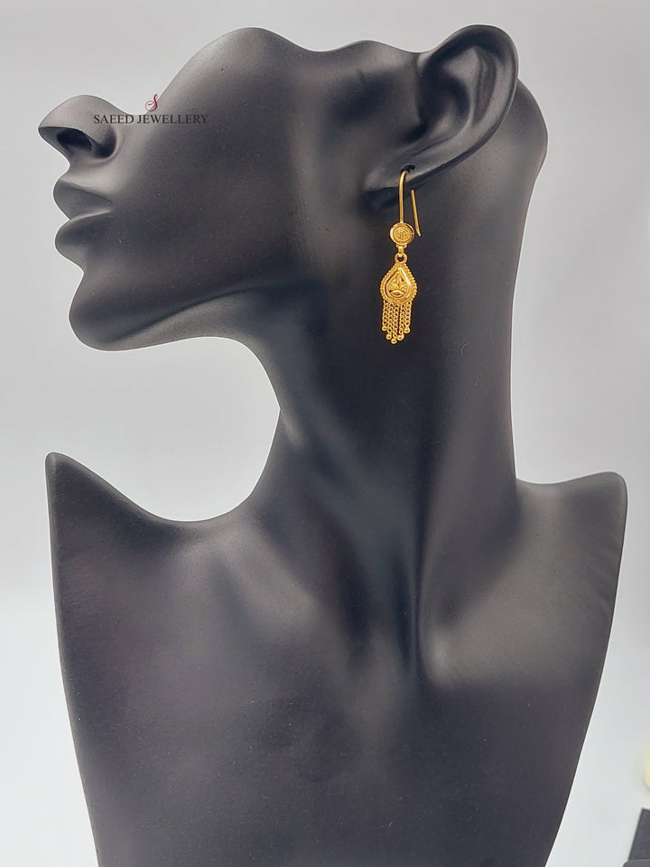 21K Gold Hindi Earrings by Saeed Jewelry - Image 3