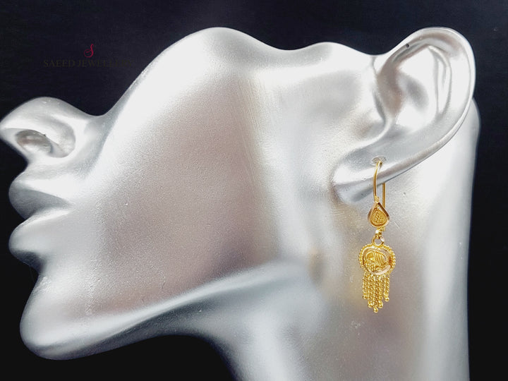 21K Gold Hindi Earrings by Saeed Jewelry - Image 2