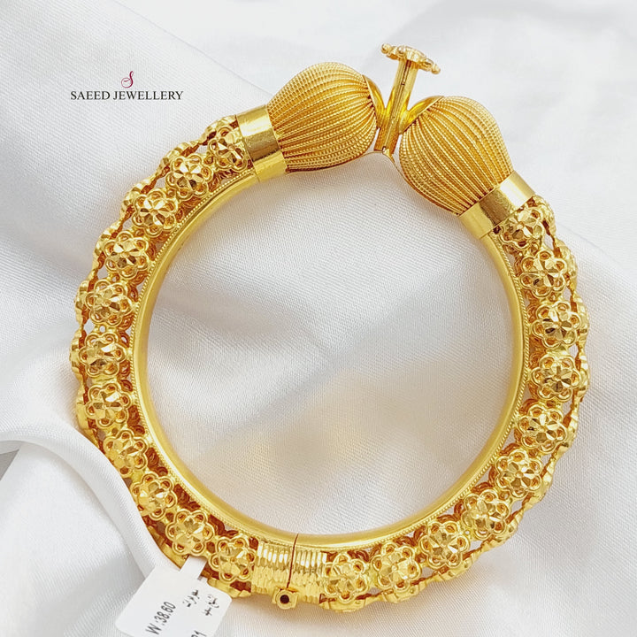 21K Gold Indian Bangle Bracelet by Saeed Jewelry - Image 3