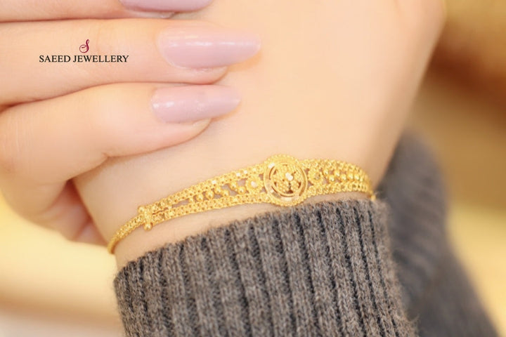 21K Gold Indian Bracelet by Saeed Jewelry - Image 2