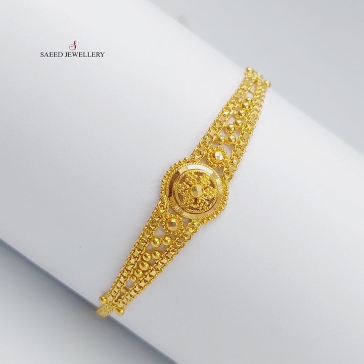 21K Gold Indian Bracelet by Saeed Jewelry - Image 3