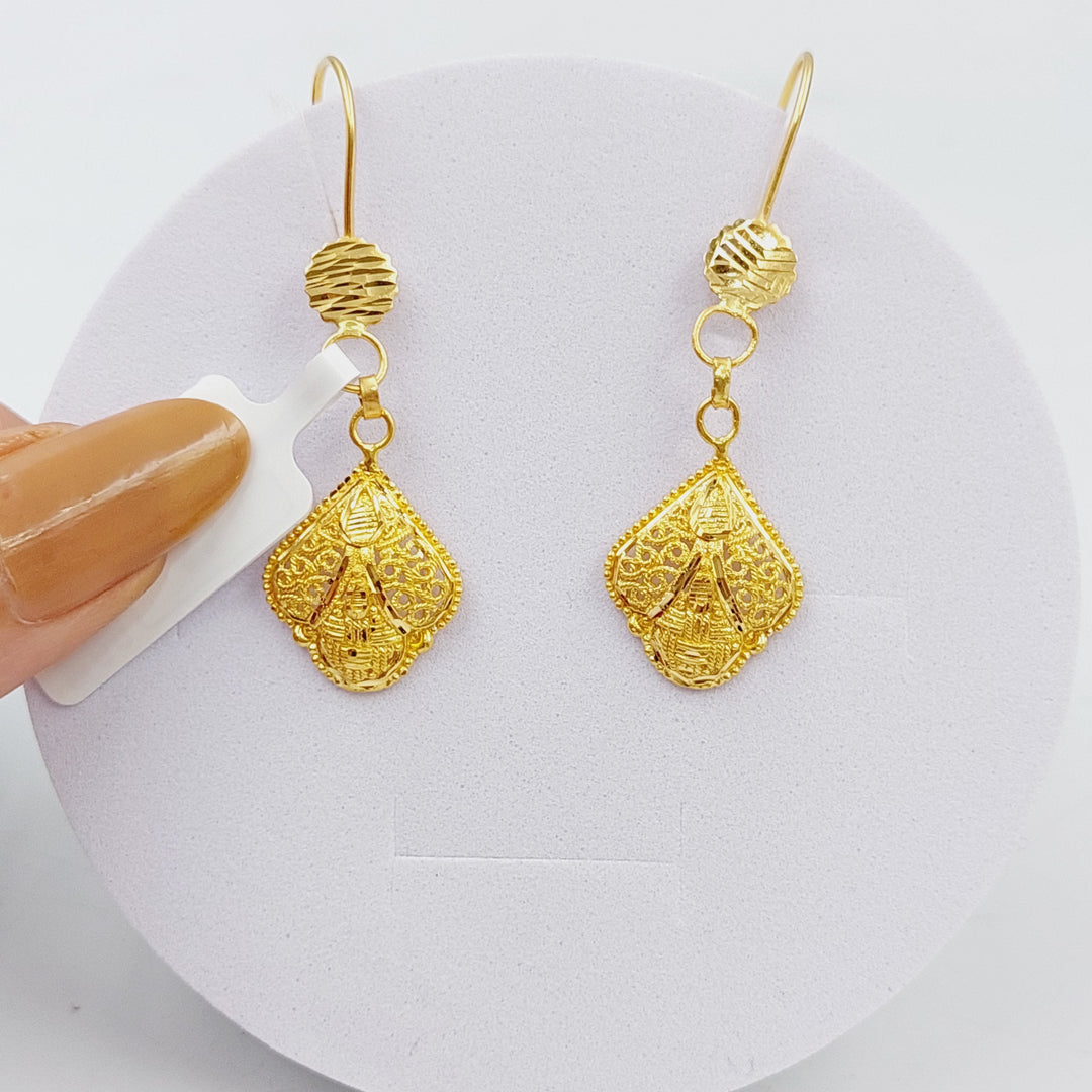 21K Gold Indian Earrings by Saeed Jewelry - Image 4