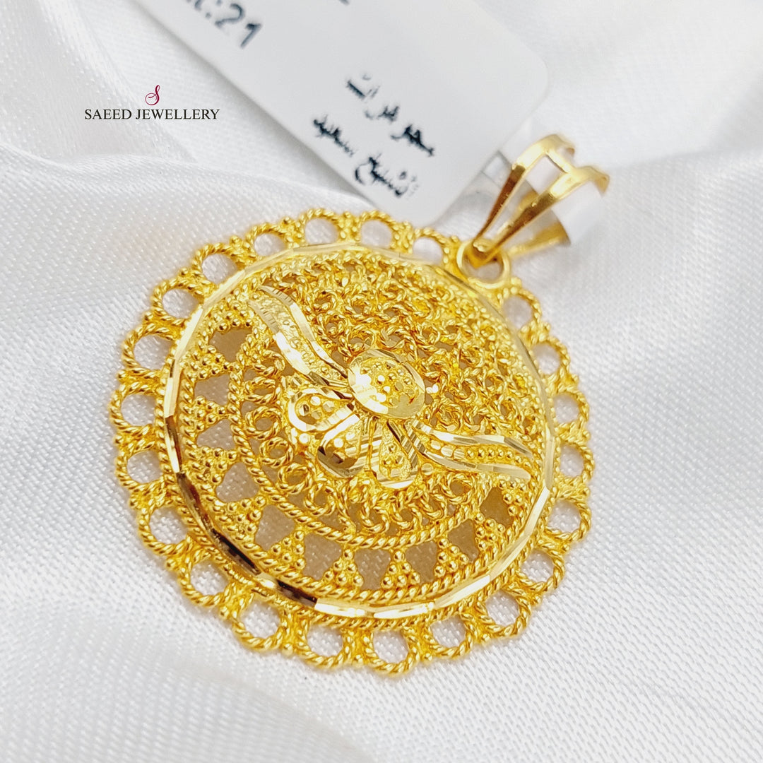 21K Gold Indian Pendant by Saeed Jewelry - Image 3