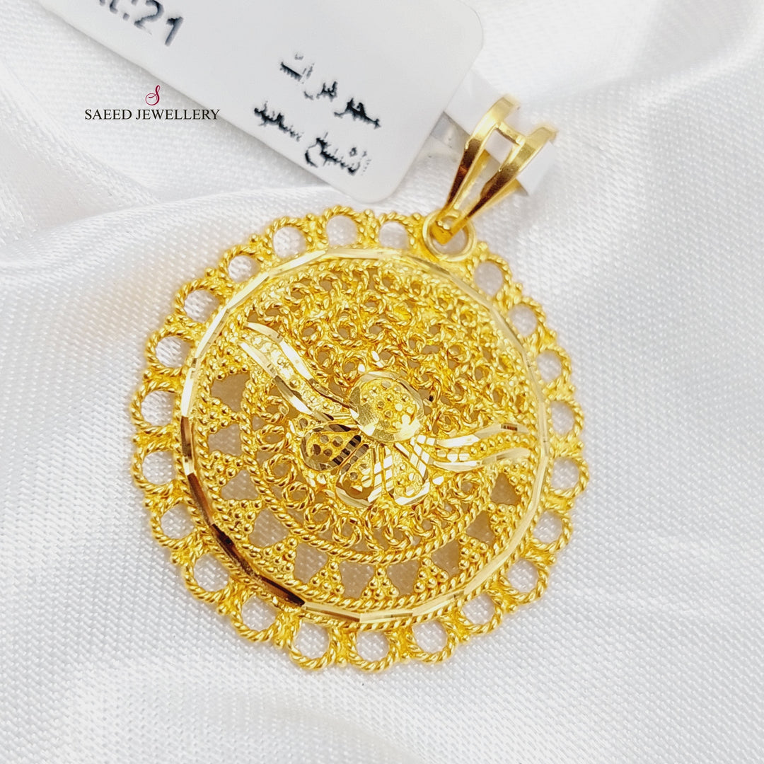 21K Gold Indian Pendant by Saeed Jewelry - Image 1