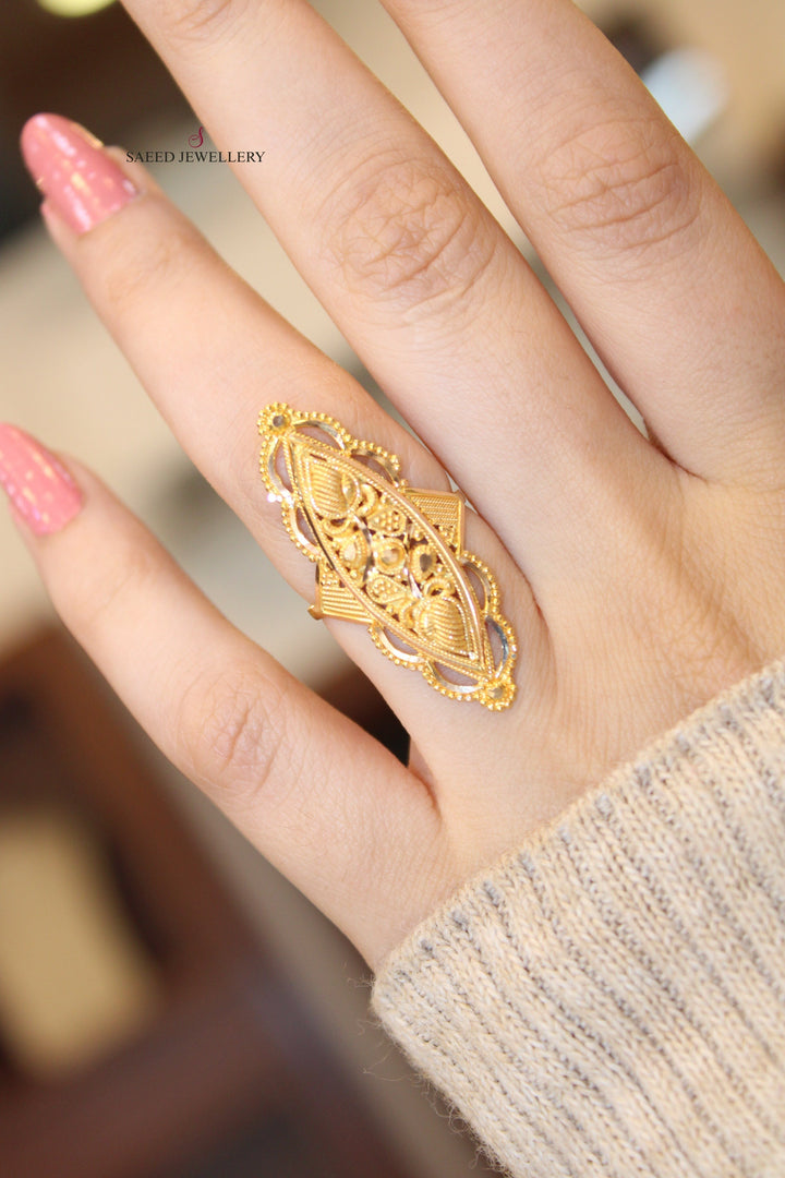 21K Gold Indian Ring by Saeed Jewelry - Image 4