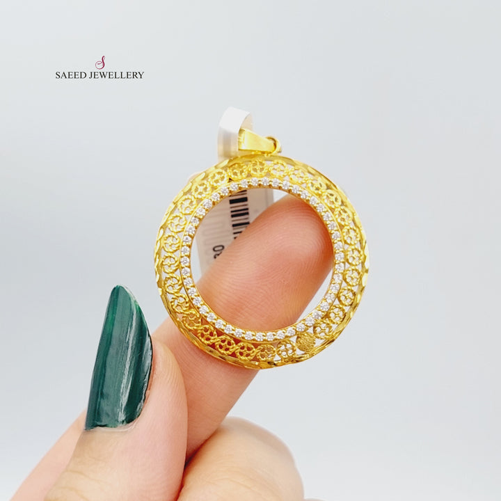 21K Gold Indian frame Pendant by Saeed Jewelry - Image 2