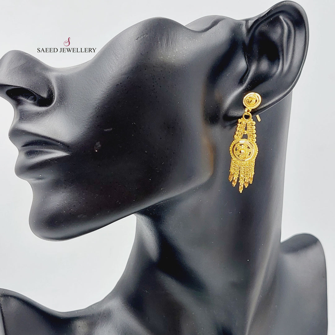 21K Gold Indian screw Earrings by Saeed Jewelry - Image 2