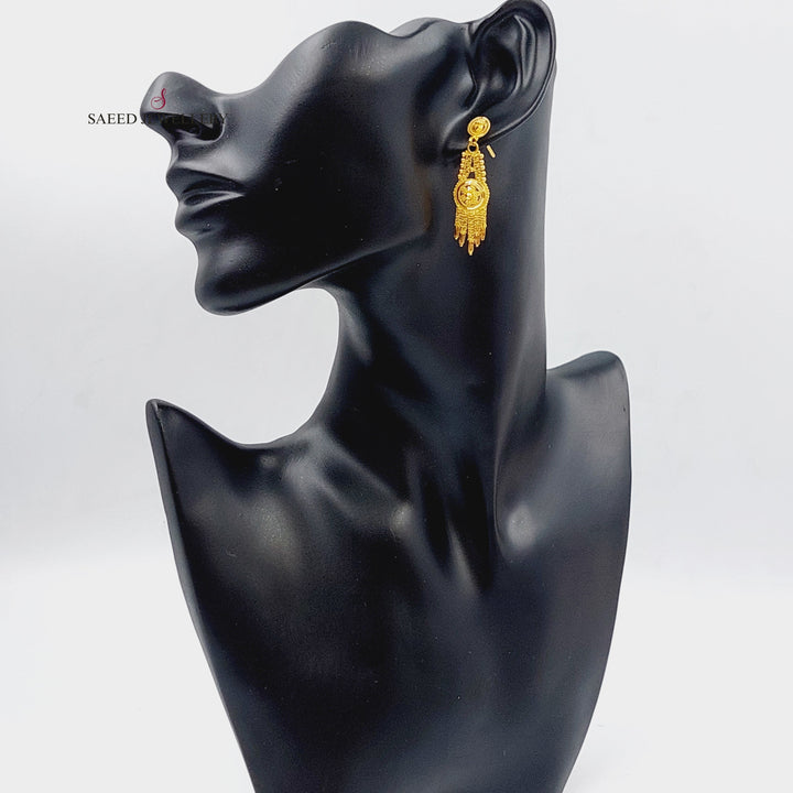 21K Gold Indian screw Earrings by Saeed Jewelry - Image 3