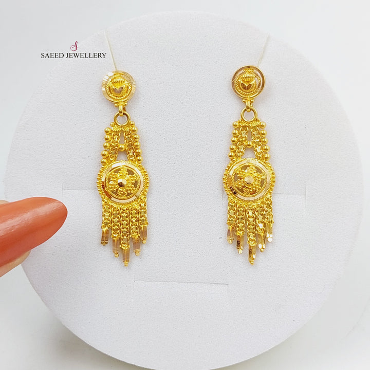 21K Gold Indian screw Earrings by Saeed Jewelry - Image 1