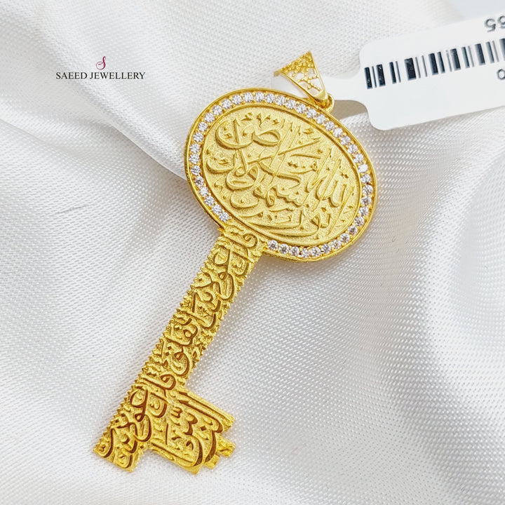 21K Gold Islamic key Pendant by Saeed Jewelry - Image 2