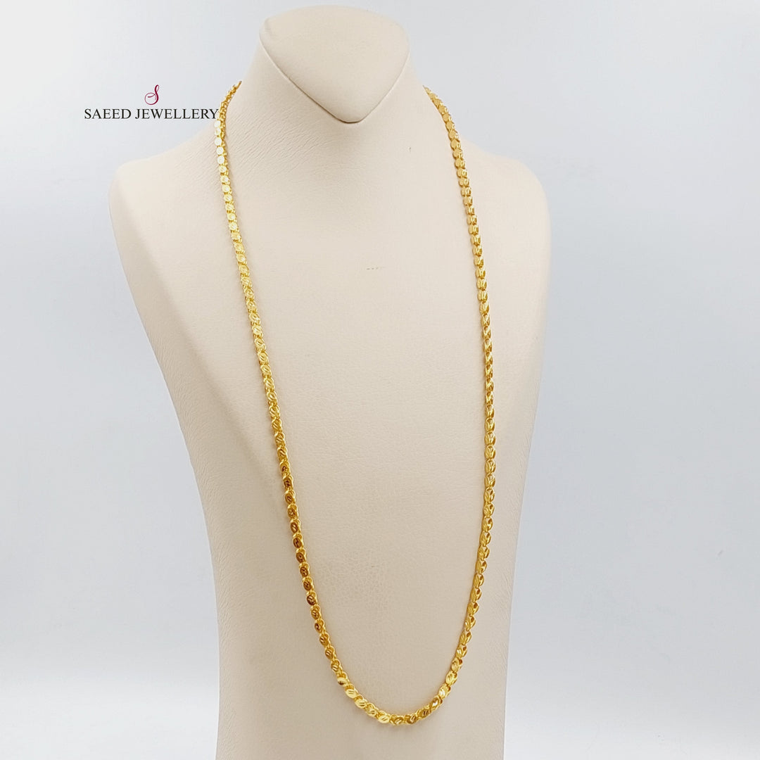 21K Gold Jarir Halabi Necklace 70 cm by Saeed Jewelry - Image 7