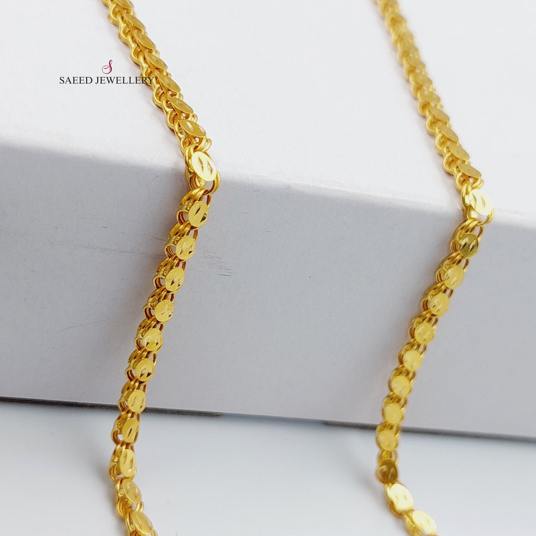 21K Gold Jarir Halabi Necklace 70 cm by Saeed Jewelry - Image 5