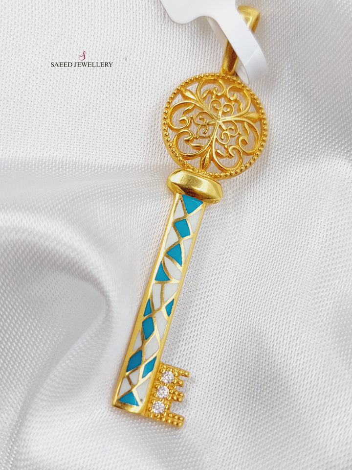 21K Gold Key Pendant by Saeed Jewelry - Image 2