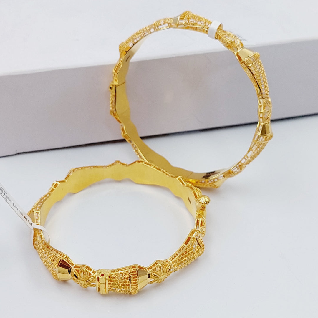 21K Gold Kuwaiti Bangle by Saeed Jewelry - Image 5