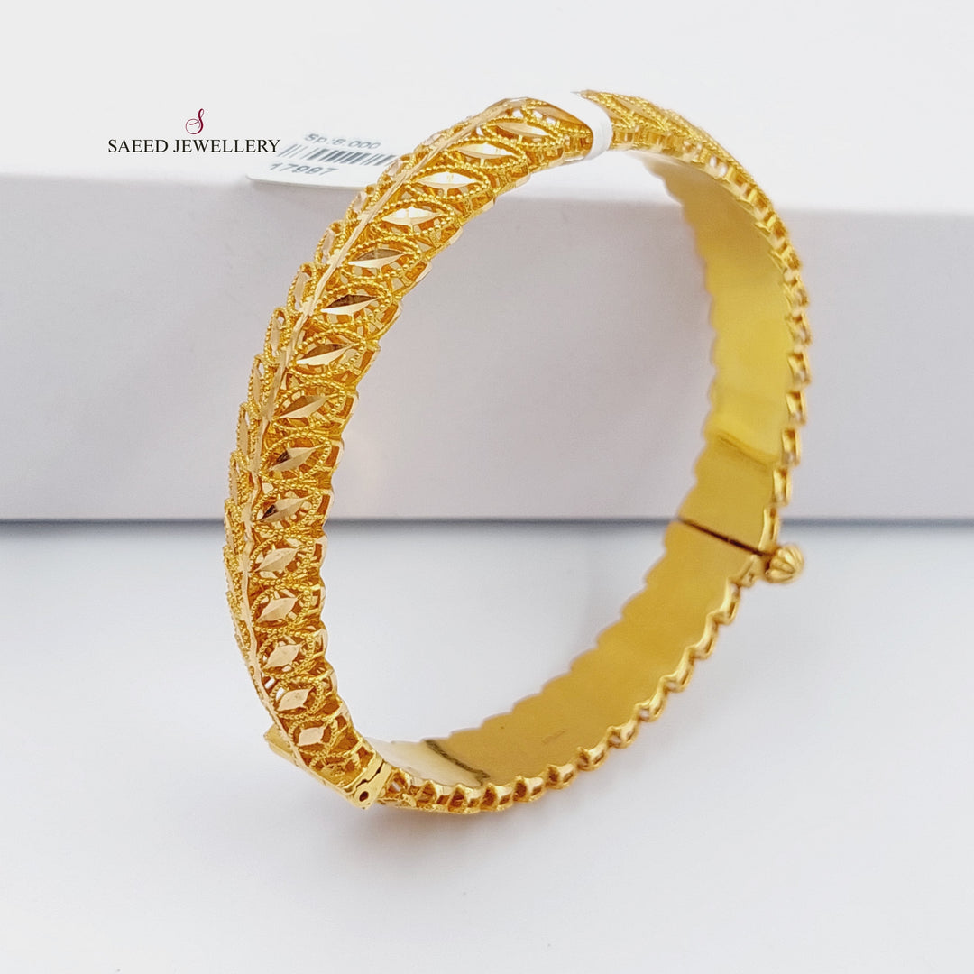 21K Gold Kuwaiti Bracelet by Saeed Jewelry - Image 4