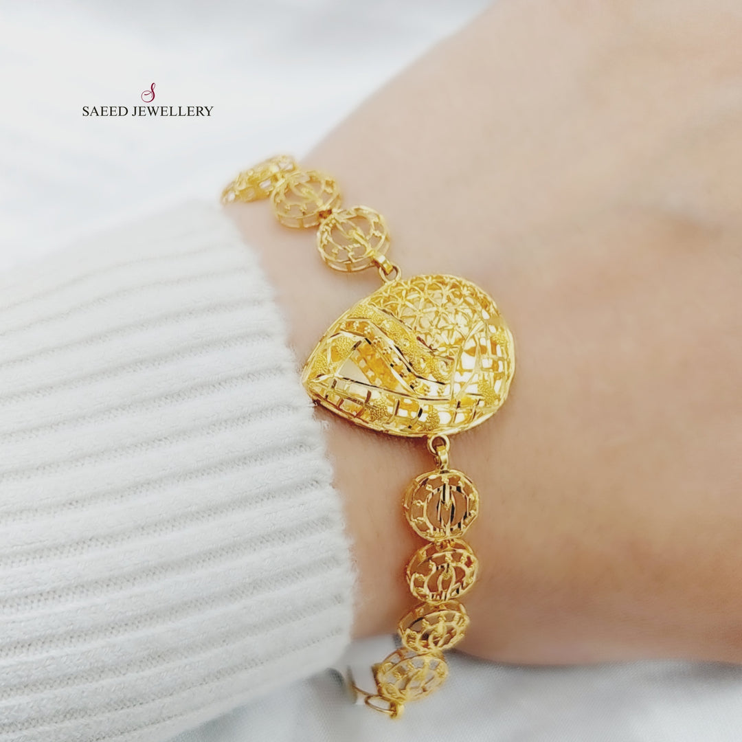 21K Gold Kuwaiti Bracelet by Saeed Jewelry - Image 5