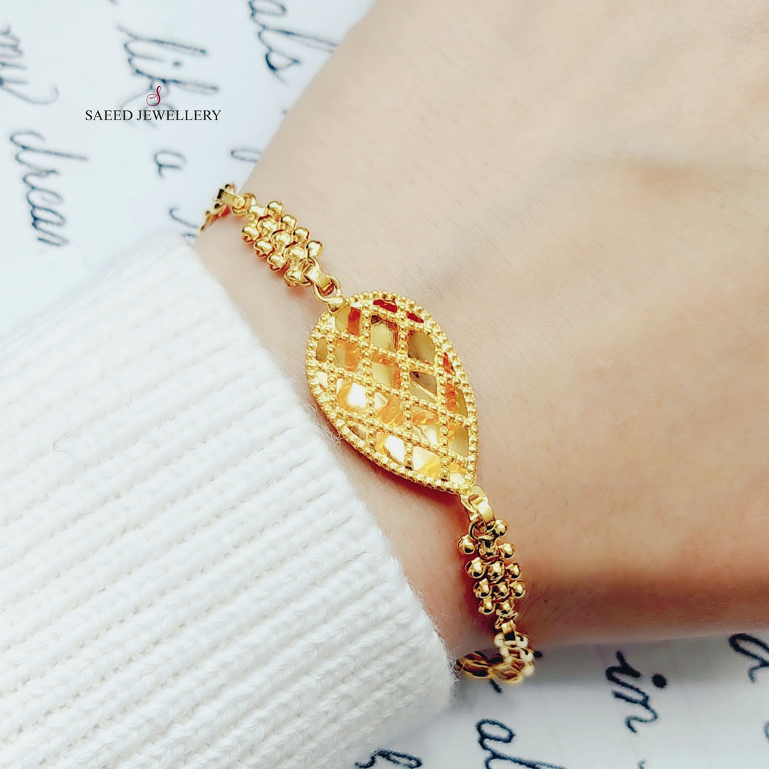 21K Gold Kuwaiti Bracelet by Saeed Jewelry - Image 2