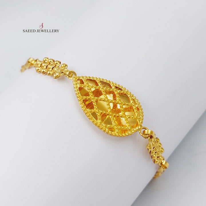 21K Gold Kuwaiti Bracelet by Saeed Jewelry - Image 4