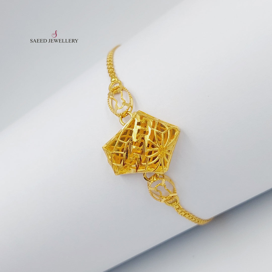 21K Gold Kuwaiti Bracelet by Saeed Jewelry - Image 3