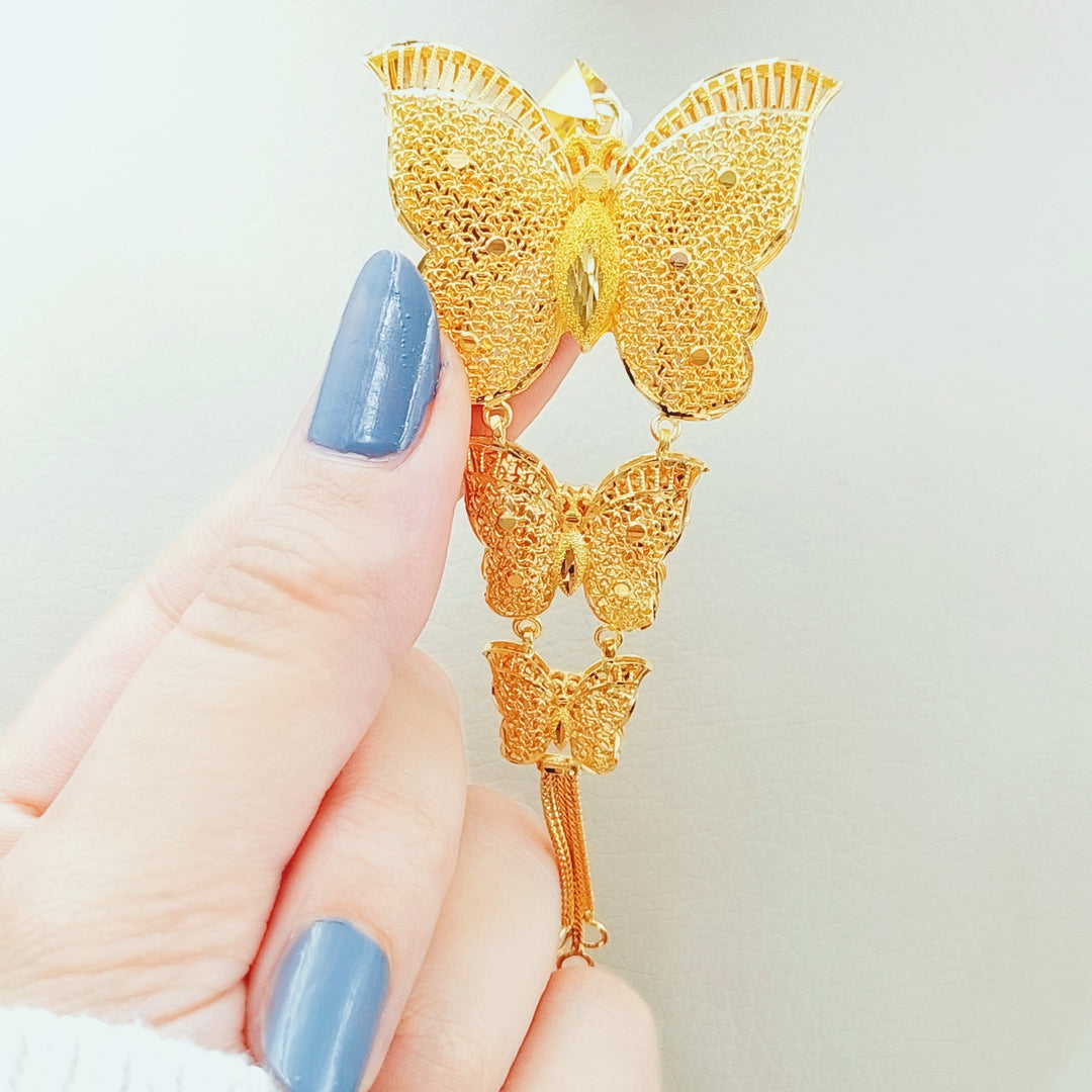 21K Gold Kuwaiti Butterfly Pendant by Saeed Jewelry - Image 3