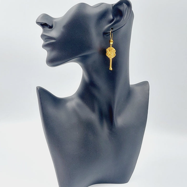 21K Gold Kuwaiti Earrings by Saeed Jewelry - Image 3