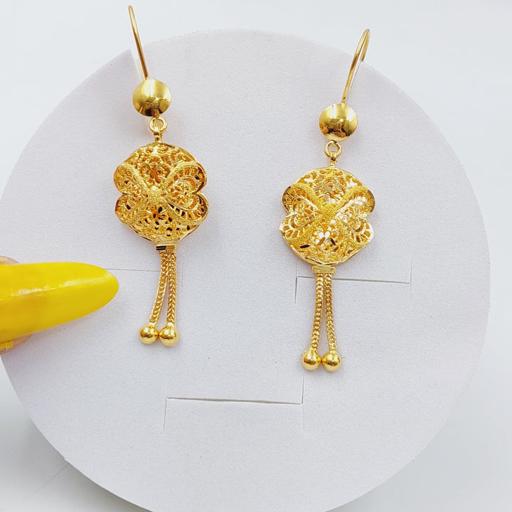 21K Gold Kuwaiti Earrings by Saeed Jewelry - Image 1