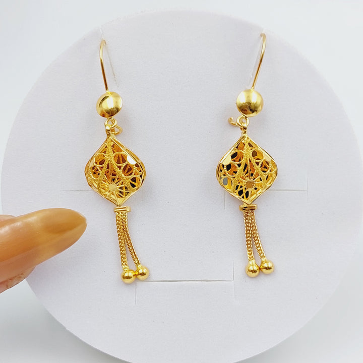 21K Gold Kuwaiti Earrings by Saeed Jewelry - Image 1