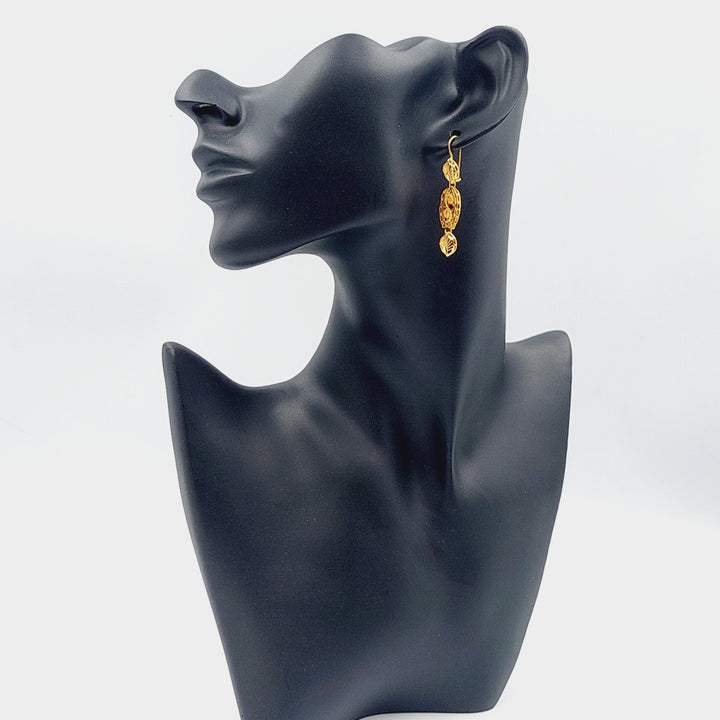 21K Gold Kuwaiti Earrings by Saeed Jewelry - Image 3