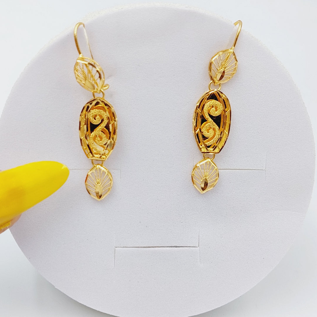 21K Gold Kuwaiti Earrings by Saeed Jewelry - Image 1