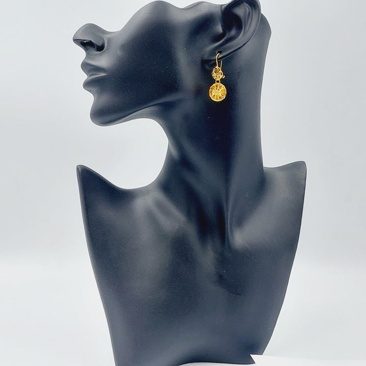 21K Gold Kuwaiti Earrings by Saeed Jewelry - Image 3