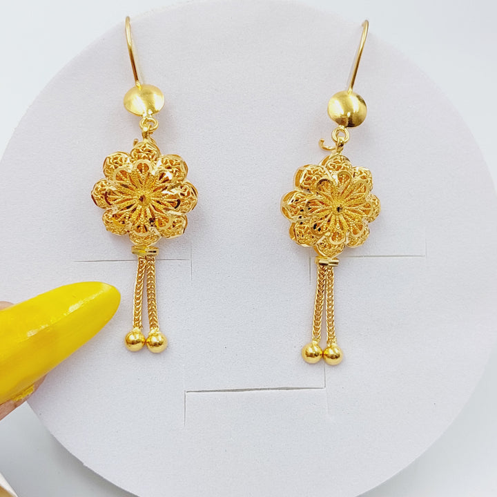 21K Gold Kuwaiti Earrings by Saeed Jewelry - Image 1