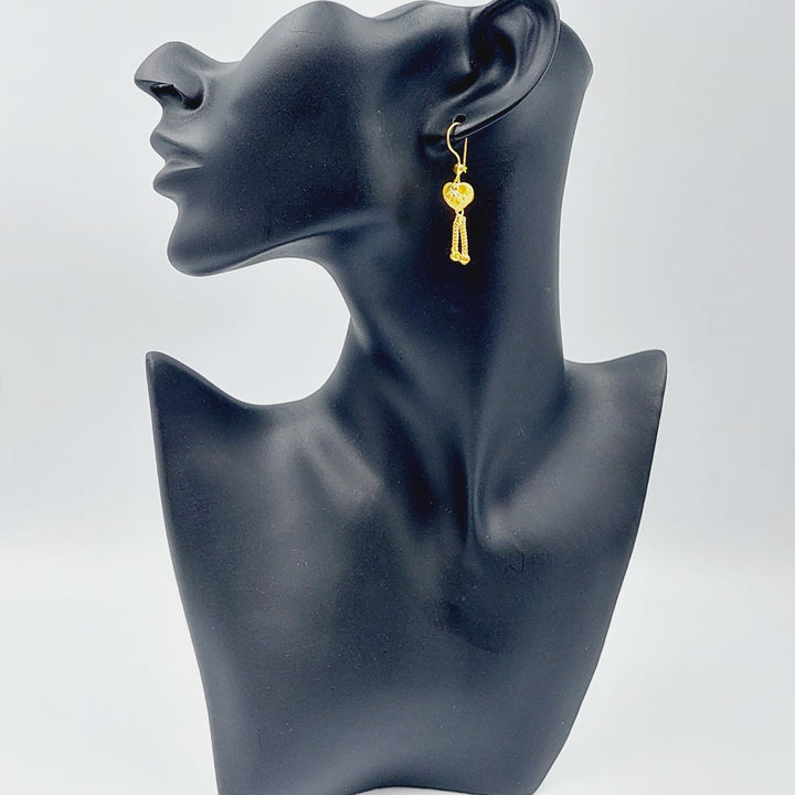 21K Gold Kuwaiti Earrings by Saeed Jewelry - Image 3