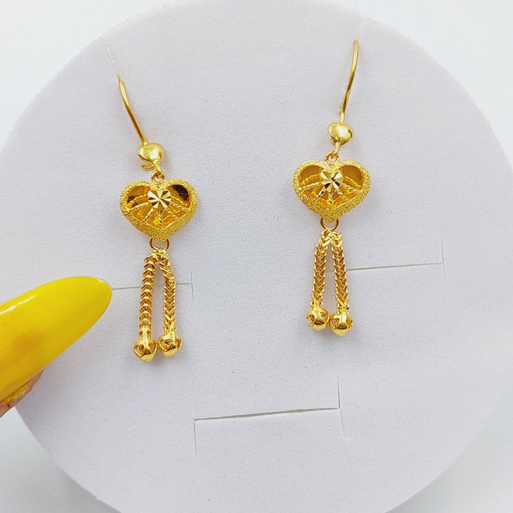 21K Gold Kuwaiti Earrings by Saeed Jewelry - Image 5