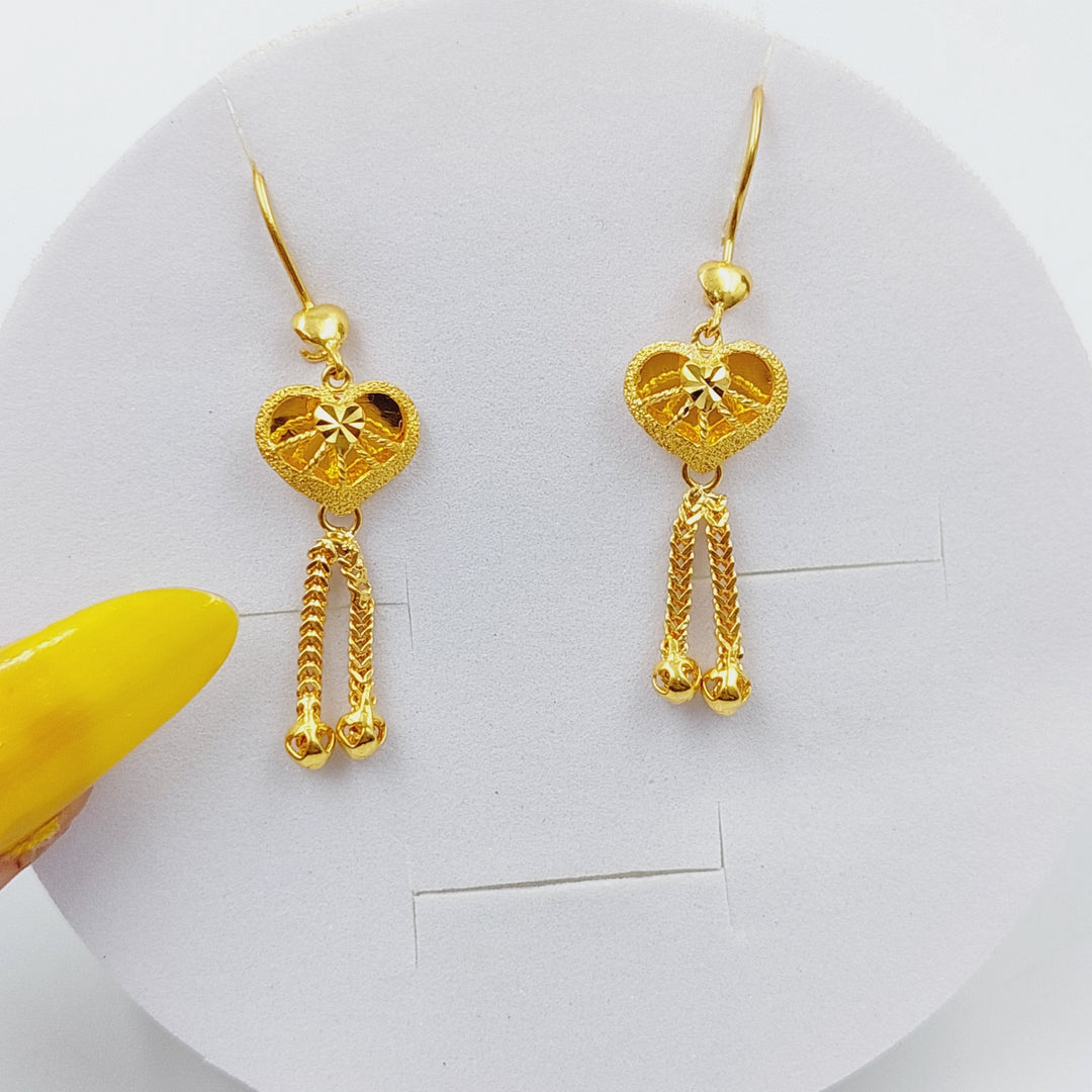 21K Gold Kuwaiti Earrings by Saeed Jewelry - Image 1