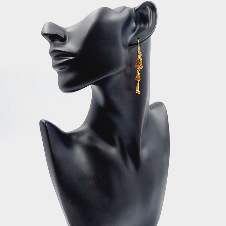 21K Gold Kuwaiti Earrings by Saeed Jewelry - Image 6