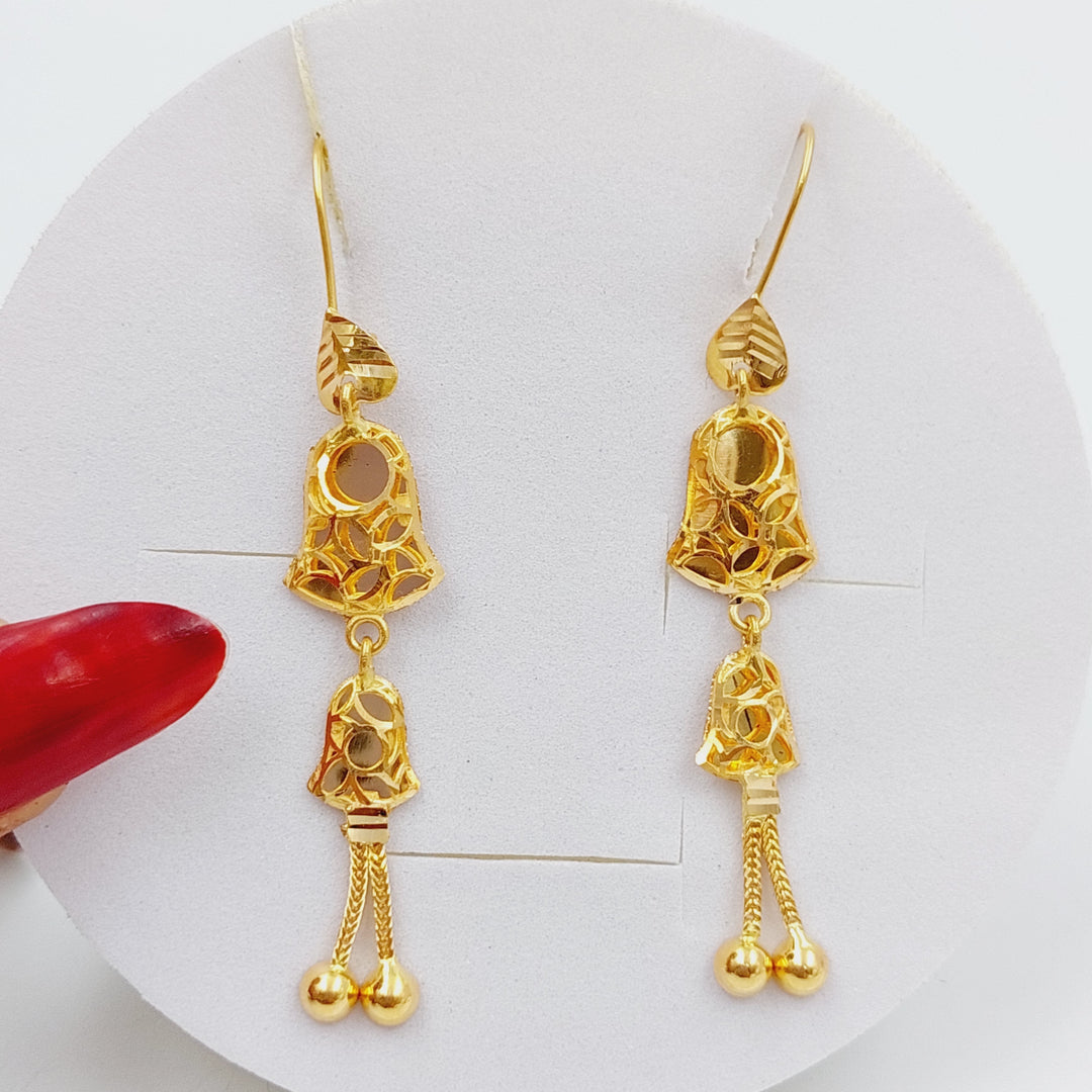 21K Gold Kuwaiti Earrings by Saeed Jewelry - Image 4