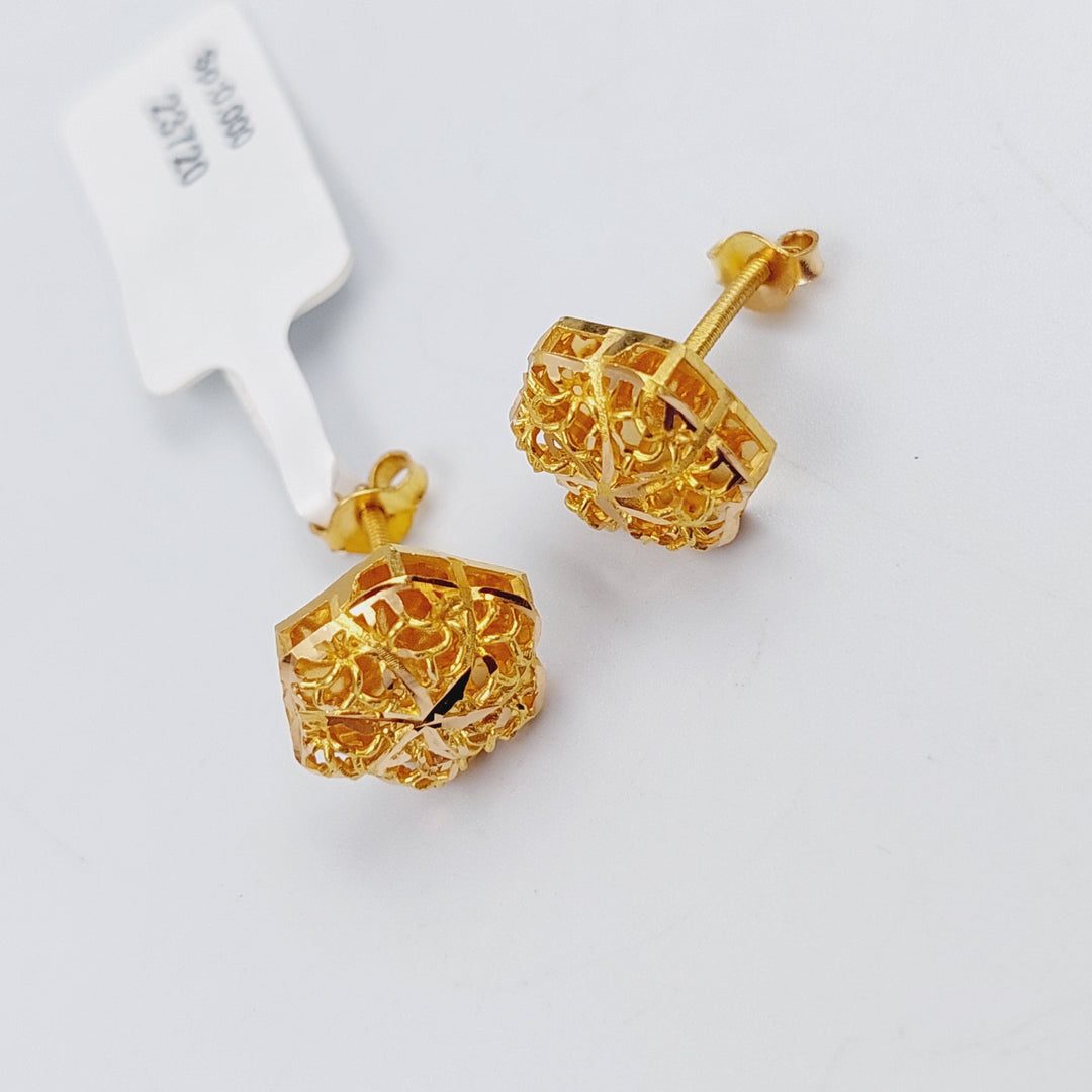 21K Gold Kuwaiti Earrings by Saeed Jewelry - Image 4